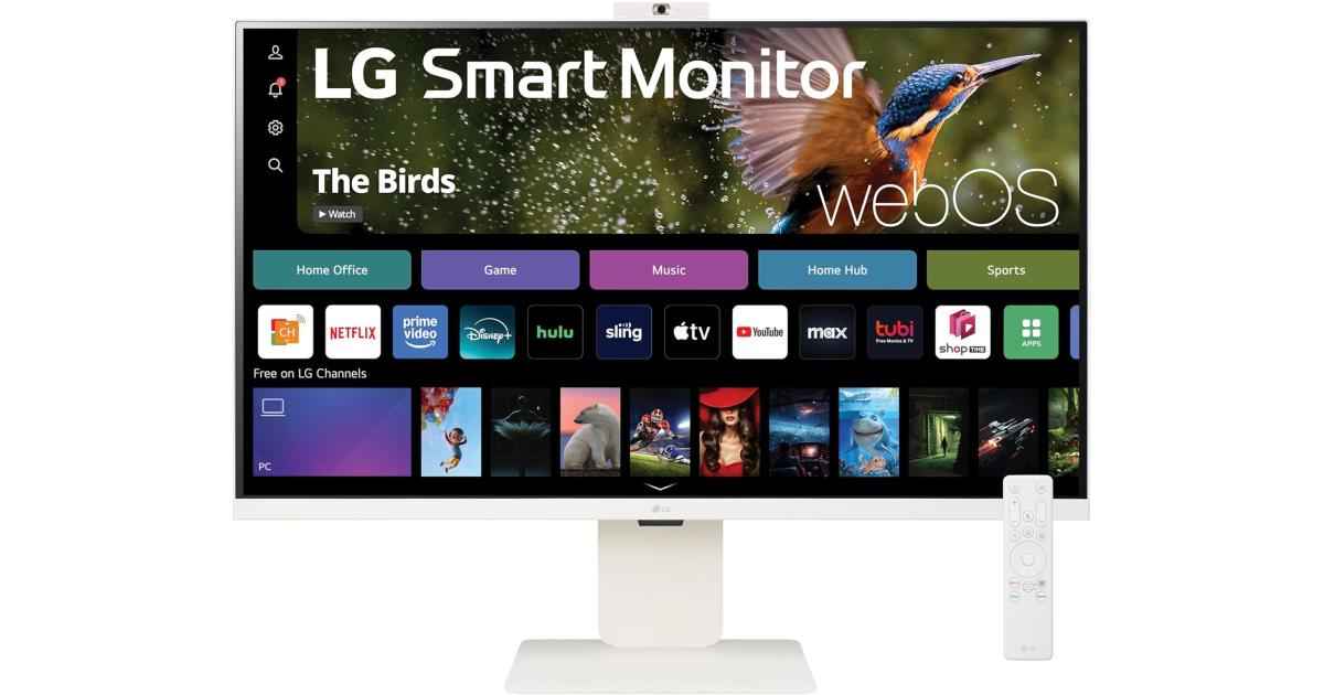 LG 32SR85U-W 32″ 4K UHD IPS Smart Monitor with webOS & Built‑in FHD Webcam