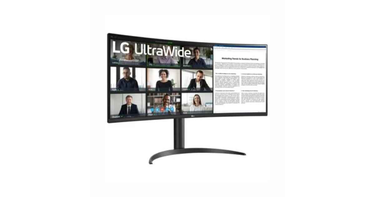 LG 34" 34WR55QK-B Ultrawide™ WQHD HDR 10 100Hz Curved Monitor with USB Type-C.
