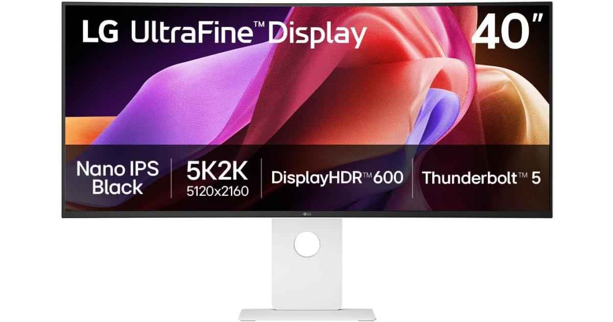 LG 40U990A-W 40" 5K2K Nano IPS Black Monitor – Thunderbolt™ 5, HDR600, 99% DCI-P3, 96W USB-C Charging