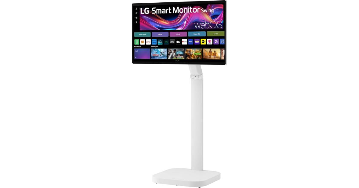 LG Swing 32U889SA – 31.5” 4K UHD IPS Touch Monitor with Adjustable Stand & Smart Features White- Swing Monitor