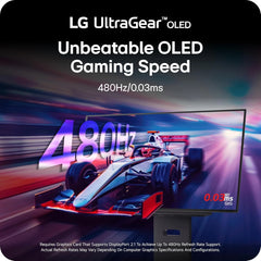 LG 27GX790A-B 27 UltraGear OLED QHD Gaming Monitor – 480Hz, 0.03ms, DisplayPort 2.1, G-Sync, FreeSync Premium Pro