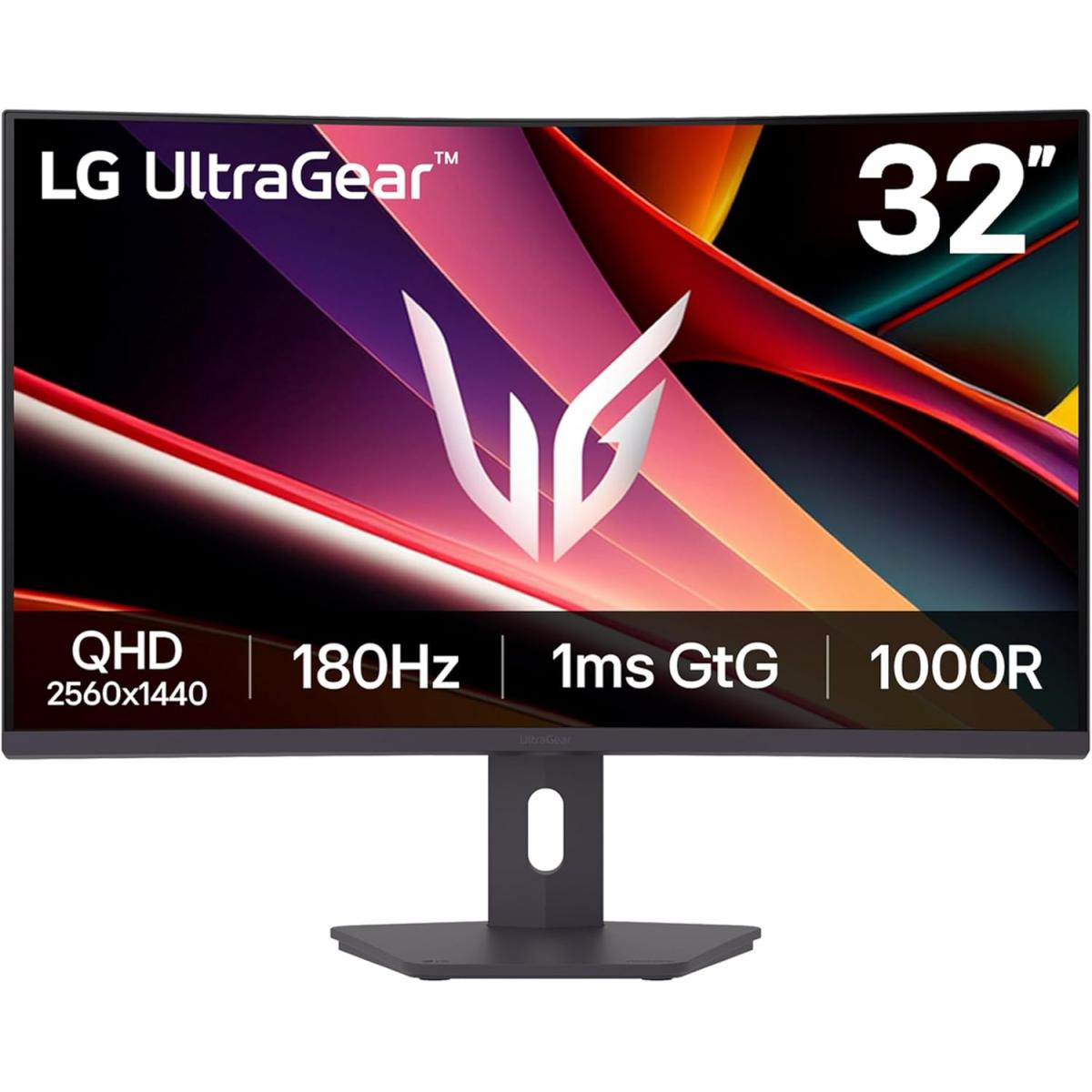 LG UltraGear 32G600A G6 32" Curved 1000R 2K QHD 180Hz 1ms HDR 10 sRGB 99% AMD FreeSync Borderless Design w/2x HDMI 1x Display Port - Black