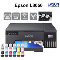EPSON EcoTank L8050 High Volume 6 Colour A4 Photo Printer 10x15cm Borderless Photos 5.760 x 1.440 DPI Resolution 22 ppm