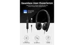Lenovo Wired Anc Headset, Usb C And Usb A Conneivity, Zoom Certified, Aive Noise Cancellation, Hearing Proteion, 145g Lightweight Comfortable Design, Replaceable Earcups, Business Headset