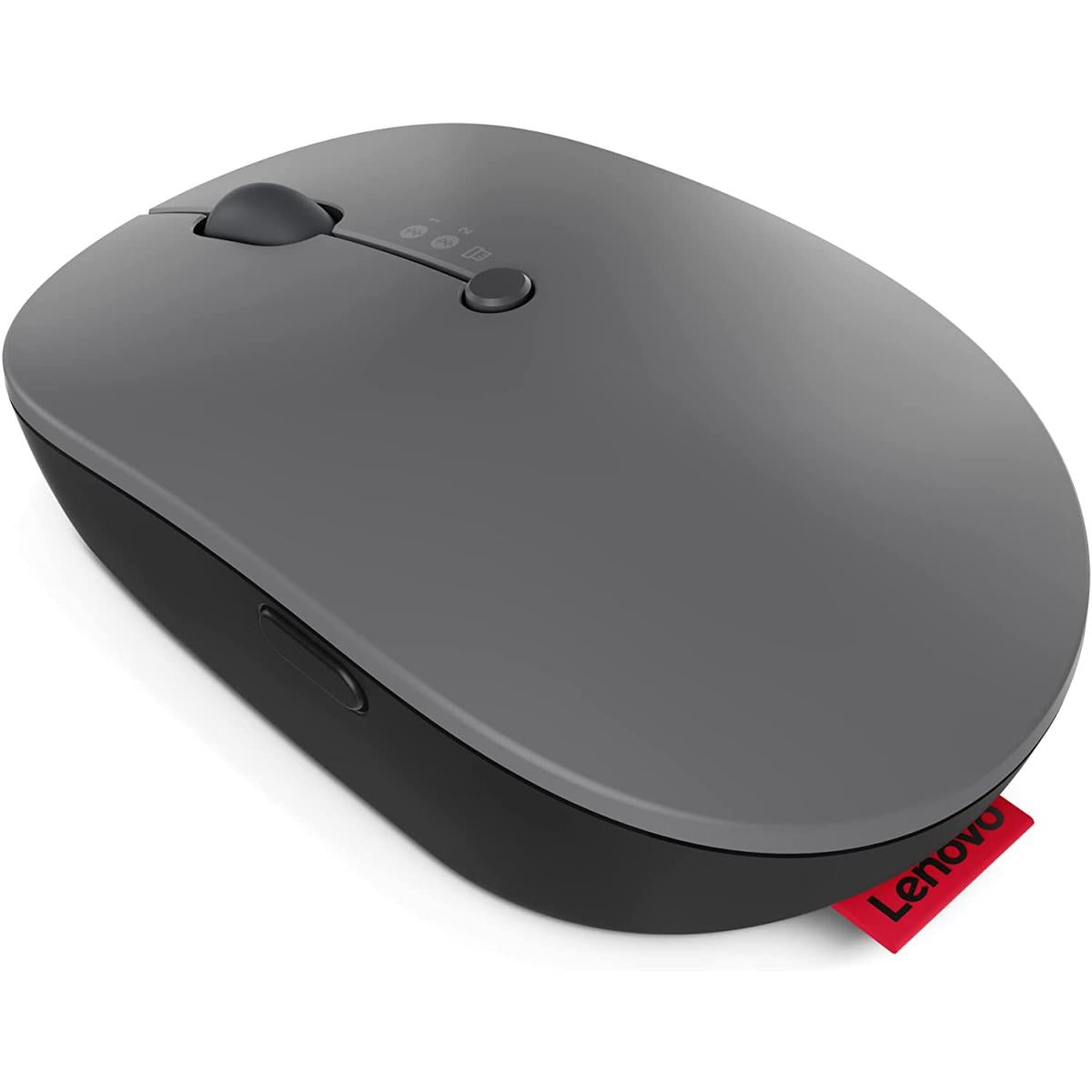 Lenovo Go Multi-Device Wireless & Bluetooth Mouse, Adjustable DPI USB-C Rechargeable Battery Qi Wireless Charging