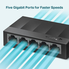 TP-Link LS1005G 5-Port Gigabit Desktop Switch – 10/100/1000Mbps, Fanless
