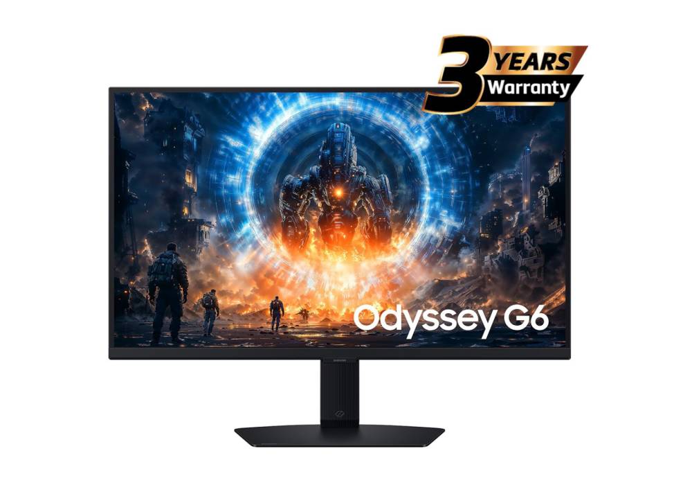 Samsung Odyssey G6 (FG600) 27" Flat Monitor 2K (2560 x 1440) IPS, 350Hz, 1ms(GTG), HDR 400, 99% sRGB, HDMI 2.1, G-Sync Compatible w/ Sleek Metal Design & Ergonomic Stand