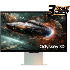 Samsung Odyssey 3D (FG900) 27" Flat Monitor 4K (3840 x 2160) 165Hz, 1ms(GTG), IPS, HDR10+, 99% sRGB, HDMI 2.1, AI 3D Video Conversion, Eye-Tracking Cameras w/ Sleek Metal Design, Ergonomic Stand & Spatial Audio Speakers (Mercury Silver) | LS27FG9