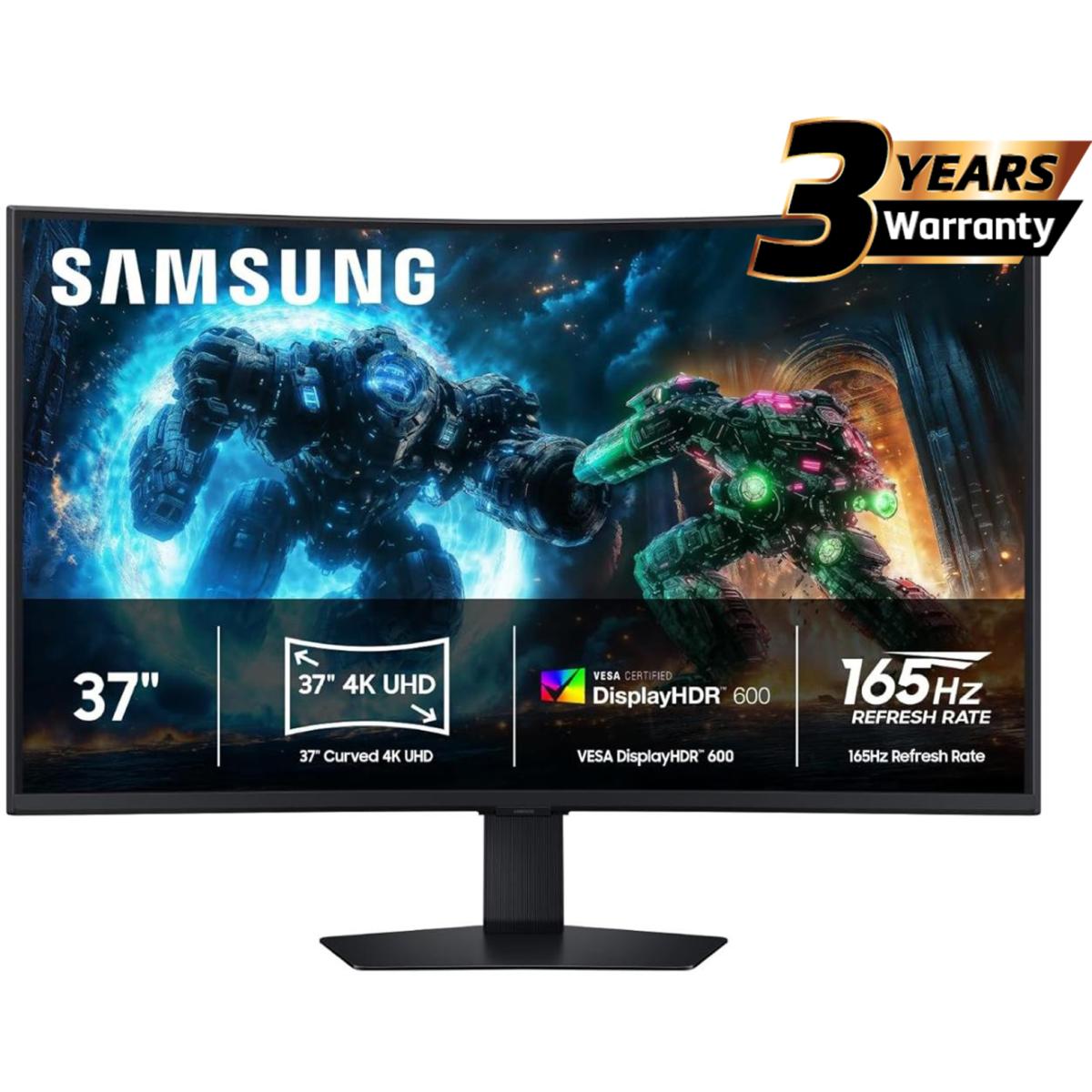 Samsung Odyssey G7 (2025) (FG750) 37" Curved Monitor VA 4K UHD (3840 x 2160) 165Hz 1ms(GTG), 10Bit, HDR10+, 99% sRGB, HDMI 2.1, FreeSync Premium Pro w/ New Design, Core Sync, Ergonomic Stand | LS37FG750EMXUE |