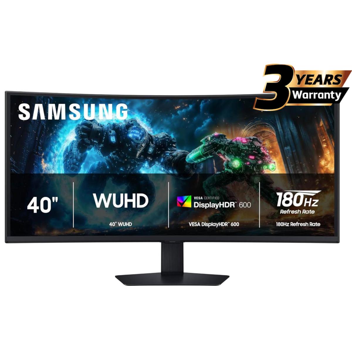 Samsung Odyssey G7 (2025) (FG750) 40" Curved Monitor VA 5K2K / WUHD (5120 x 2160) 180Hz 1ms(GTG), 10Bit, HDR10+, 99% sRGB, HDMI 2.1, FreeSync Premium Pro w/ New Design, Core Sync, Ergonomic Stand | LS40FG750EMXUE |