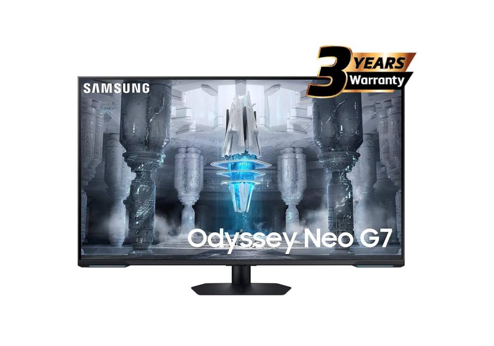 Samsung Odyssey Neo G7 43" (CG700) Smart Tizen 4K UHD Flat HDMI 2.1 Monitor, VA Quantum Matrix Mini-Led, 144Hz, 1ms, HDR10+,10Bit, 95% DCI Coverage, FreeSync w/ Core Sync & Speakers