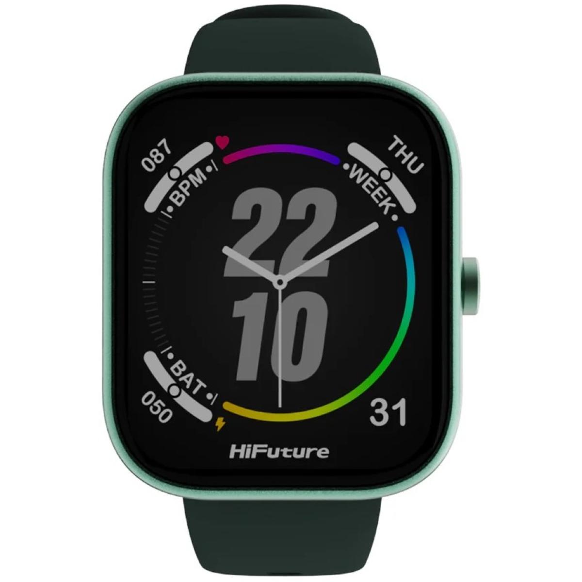 HiFuture LUME Smartwatch 1.85" IPS Display, Dual-Core Processor, 100+ Sports Modes, Built-in Wireless Calling, 24/7 Health Monitoring (Heart Rate, SpO2, Sleep), Ultra-Light Weight Sleek Design, Dark Green