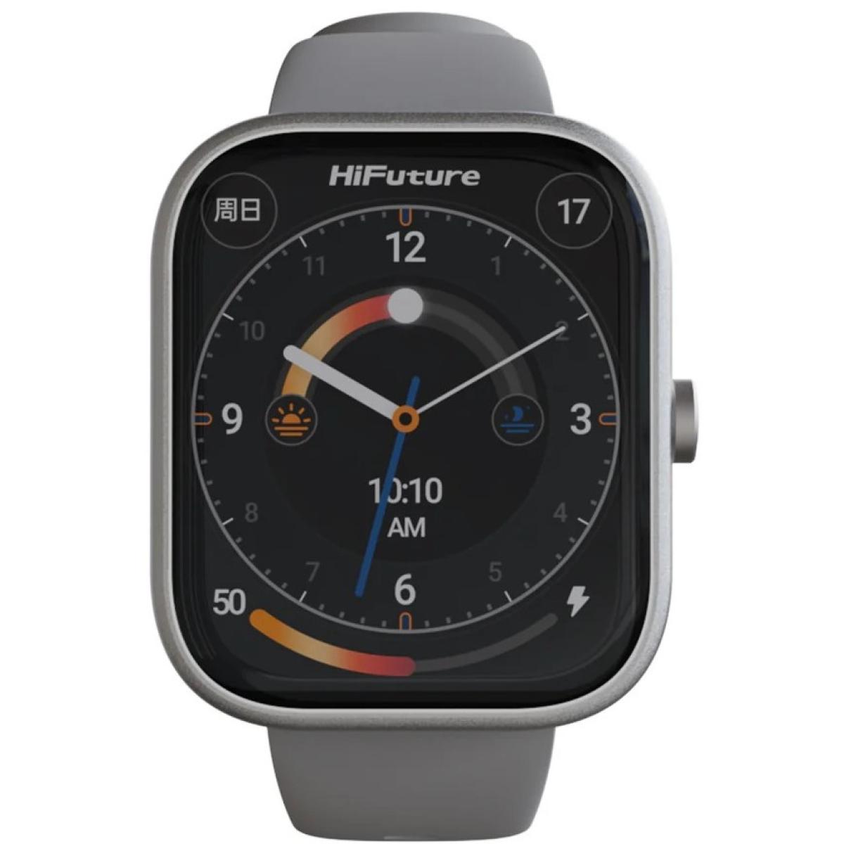 HiFuture LUME Smartwatch 1.85" IPS Display, Dual-Core Processor, 100+ Sports Modes, Built-in Wireless Calling, 24/7 Health Monitoring (Heart Rate, SpO2, Sleep), Ultra-Light Weight Sleek Design, Silver Grey