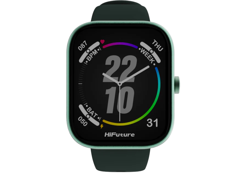HiFuture Lume Smartwatch – 1.85” IPS Bright Display – Wireless Calling – 24/7 Health Monitoring – 100+ Sports Modes – Green