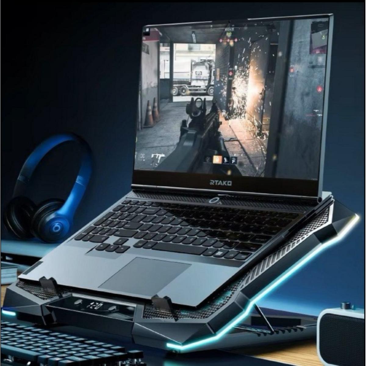 Rtako Lz D11 for 12 D11 black RGB laptop Gaming Cooler 10 Fans Foldable Adjustable