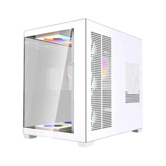 Fantech CG85X Lumina X Tempered Glass Mid Tower Gaming Case White - (6ARGB Fans)