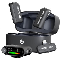 Hollyland Lark Max 2 Wireless Lavalier Microphone For Iphone/camera/android, Ai Noise Cancelling, 32 Bit Full Chain Audio, 340m Transmission (combo, 2tx + 2rx + Charging Case) Black