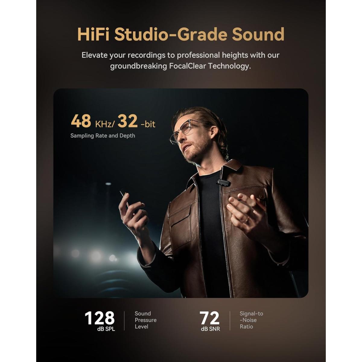 Hollyland wireless microphone for audio recording
