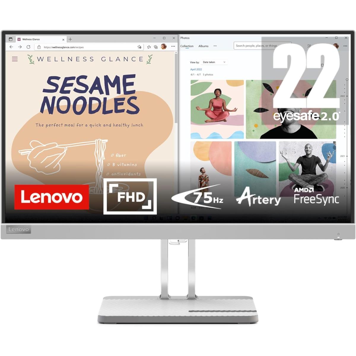 Lenovo L22e-40 LED Monitor, 21.5 