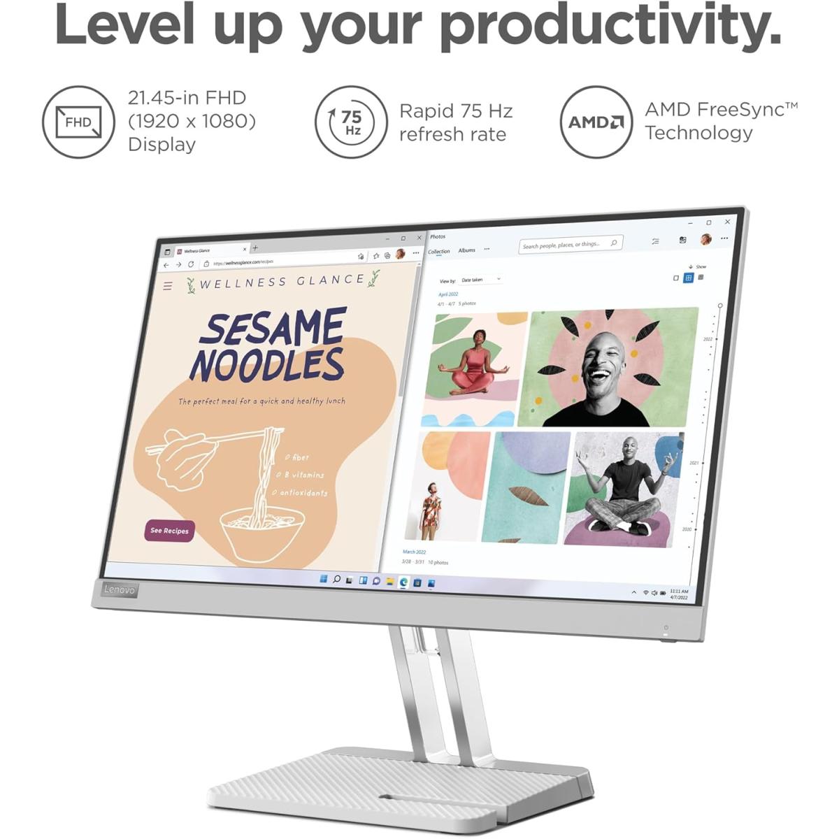Lenovo L22e-40 LED Monitor, 21.5 Lenovo L22e-40 LED Monitor, 21.5