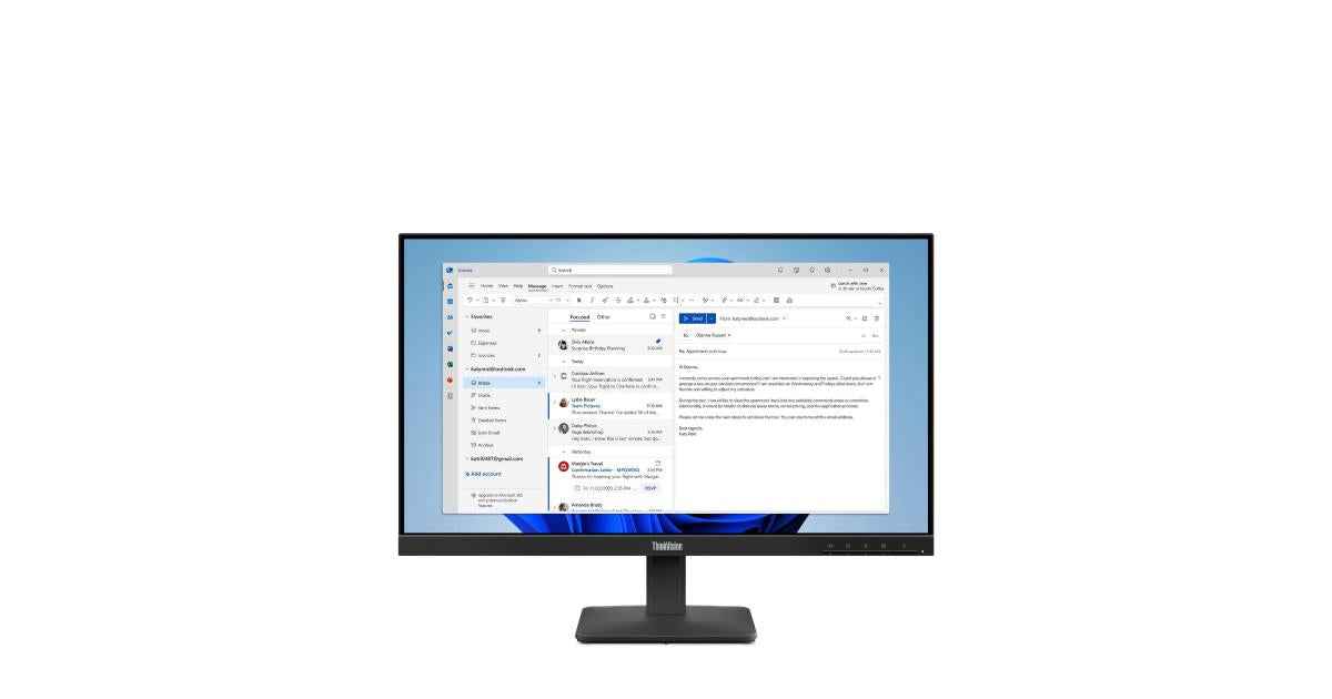 Lenovo ThinkVision S24-4e 23.8” Full HD IPS Monitor – 100Hz, 4ms, 99% sRGB, Low Blue Light, 3-Year Warranty