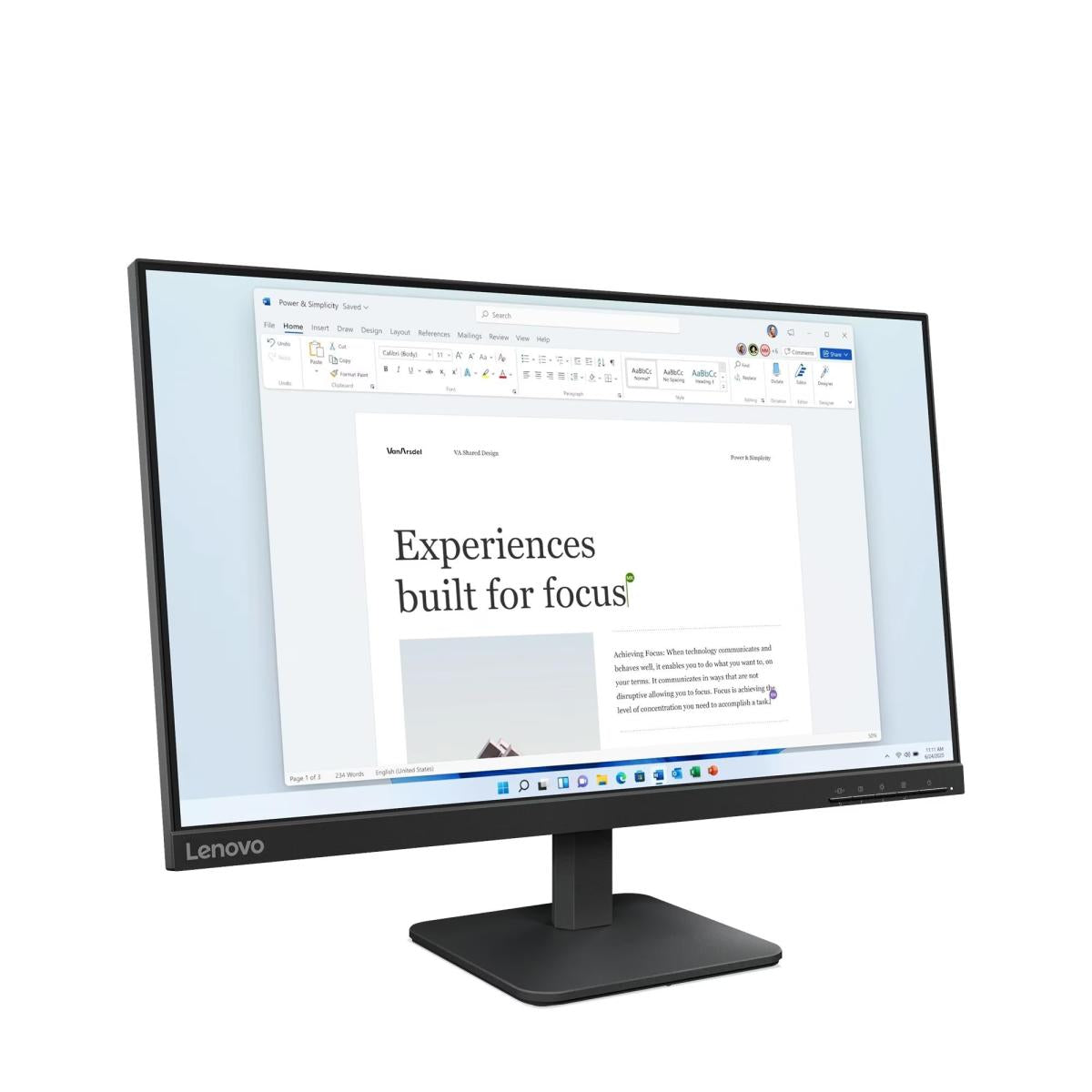 Lenovo L24-4e Monitor | 23.8” IPS Display Full HD Resolution | 99% sRGB - 100Hz Refresh Rate| HDMI and VGA Ports