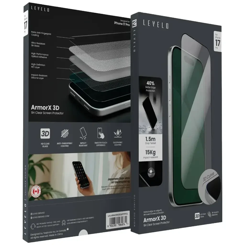 Levelo ArmorX 3D 9H Screen Protector - Clear Levelo ArmorX 3D 9H Screen Protector - Clear