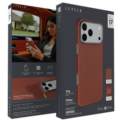 Levelo Sergei 1500D Aramid Fiber Case for iPhone 17 Pro Max