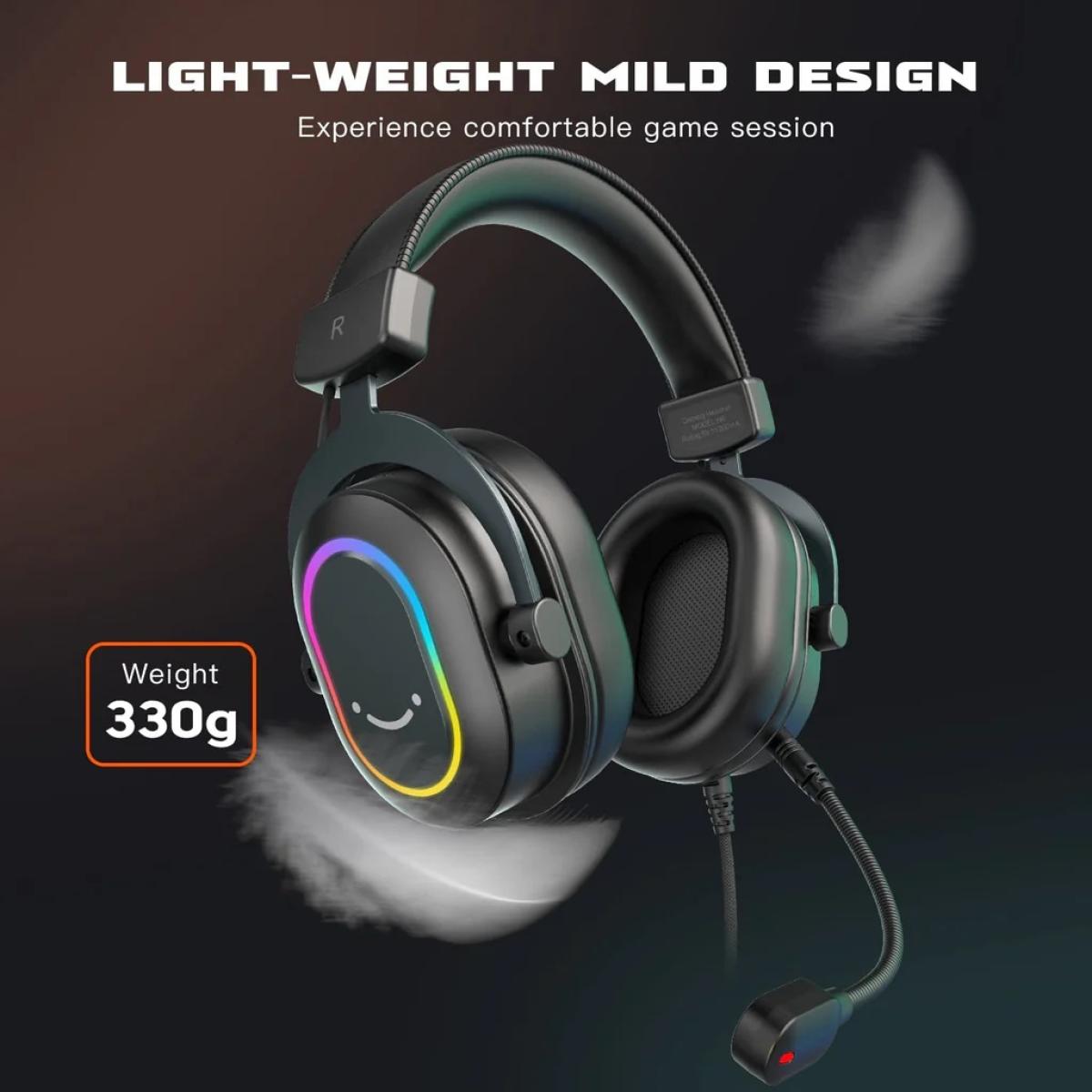 FIFINE RGB headset for computer setup