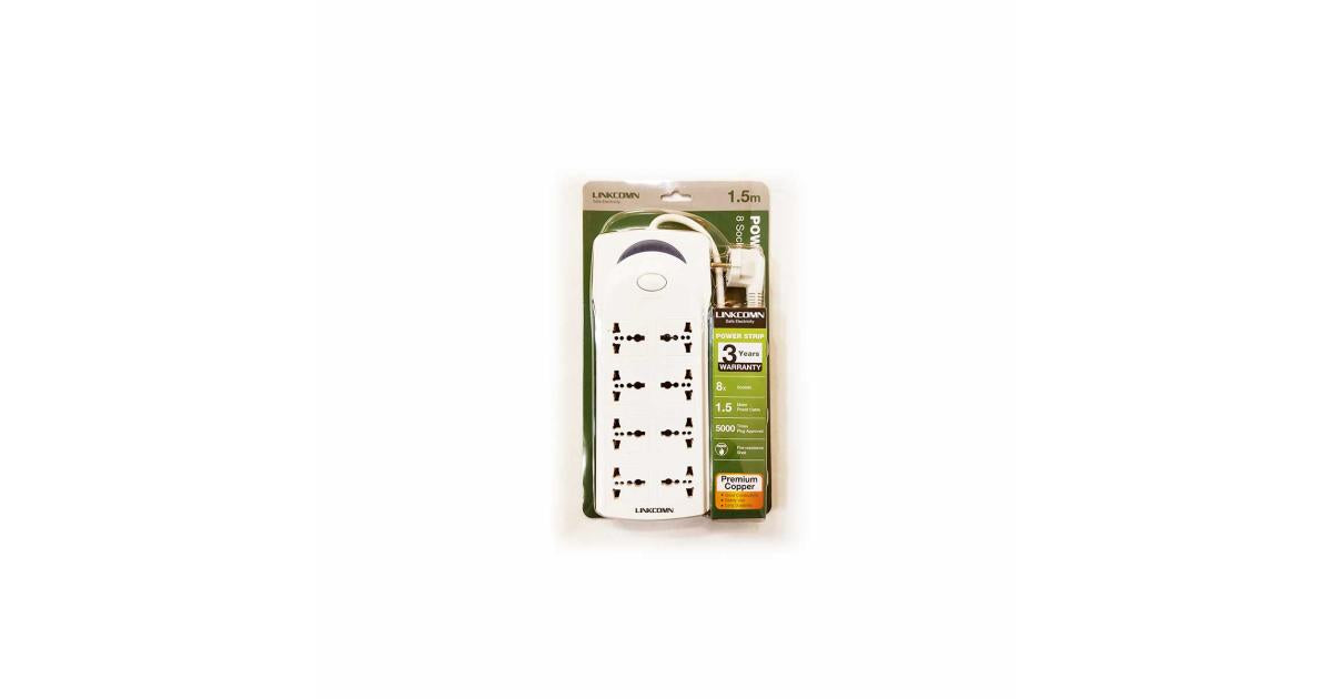 LINKCOMN EU 1.5M 8 Sockets Power Strip LINKCOMN EU 1.5M 8 Sockets Power Strip