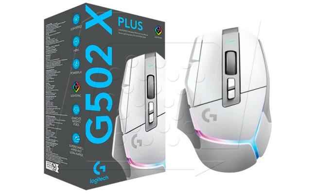 Logitech G502 X Plus Lightspeed Wireless , Hybrid Optical-Mechanical Switches w/ Hero 25K Sensor, Lightsync RGB, USB-C charging, 13 Programmable Controls - High Performance Gaming Mouse (White)