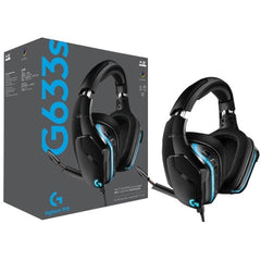 Logitech G633s RGB Wired Gaming Headset, USB (DTS Headphone:X 2.0) 7.1 Surround Sound , Flip-to-Mute Mic, Swivel, Multi Platform Support (3.5mm) | Logitech G633s Headset | - CompuMe