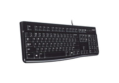 Logitech K120 Wired Keyboard for Windows, Plug and Play, Full-Size, Spill-Resistant, Curved Space Bar, Compatible with PC, Laptop - Black