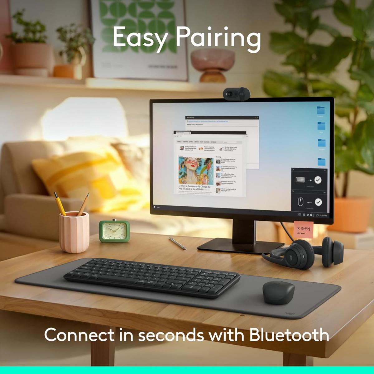 Logitech MK250 Bluetooth Wireless Mouse and Keyboard Combo | Durable Build - Windows/MacOS - Graphite Logitech MK250 Bluetooth Wireless Mouse and Keyboard Combo | Durable Build - Windows/MacOS - Graphite