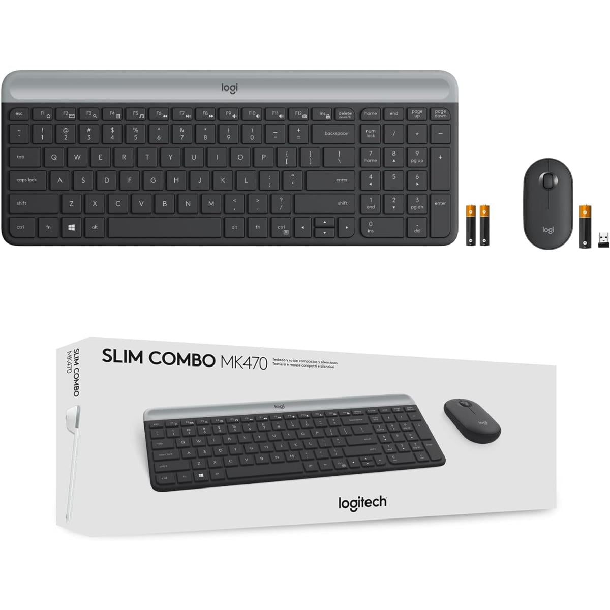 Logitech MK470 Slim Wireless Keyboard and Mouse Combo - Graphite Logitech MK470 Slim Wireless Keyboard and Mouse Combo - Graphite