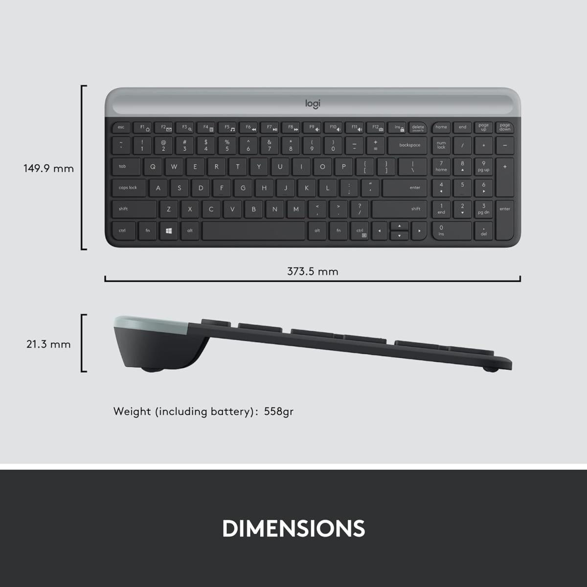 Logitech MK470 Slim Wireless Keyboard and Mouse Combo - Graphite Logitech MK470 Slim Wireless Keyboard and Mouse Combo - Graphite