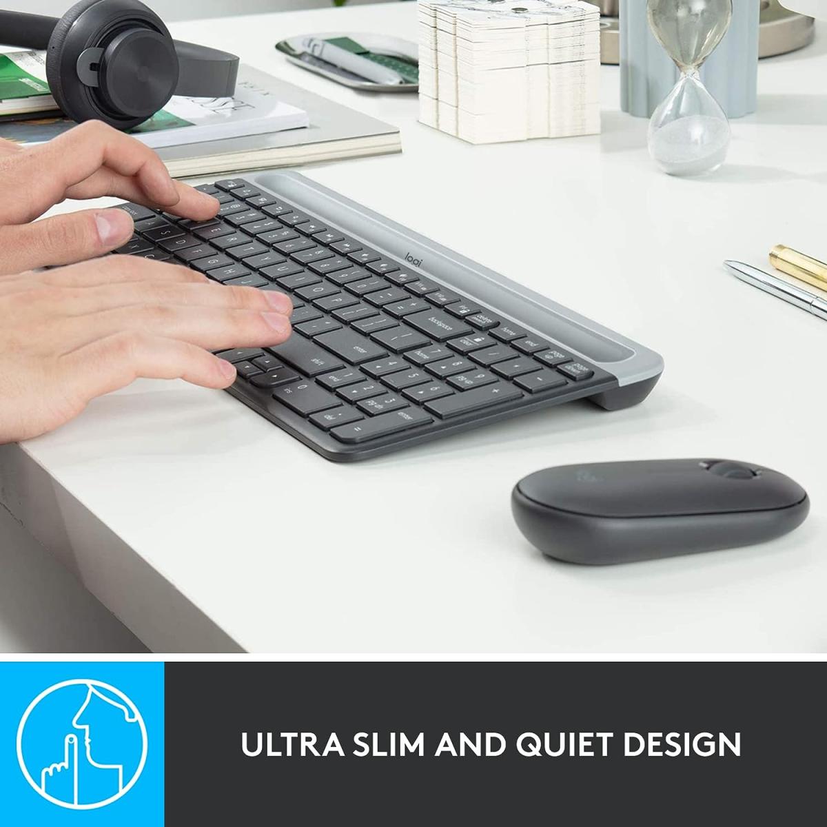 Logitech MK470 Slim Wireless Keyboard and Mouse Combo - Graphite Logitech MK470 Slim Wireless Keyboard and Mouse Combo - Graphite