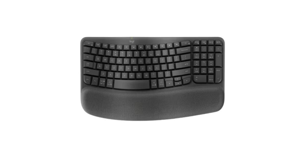 Logitech Wave Keys Wireless Ergonomic Keyboard t, Comfortable Natural Typing, Easy-Switch, Bluetooth- Graphite Logitech Wave Keys Wireless Ergonomic Keyboard t, Comfortable Natural Typing, Easy-Switch, Bluetooth- Graphite