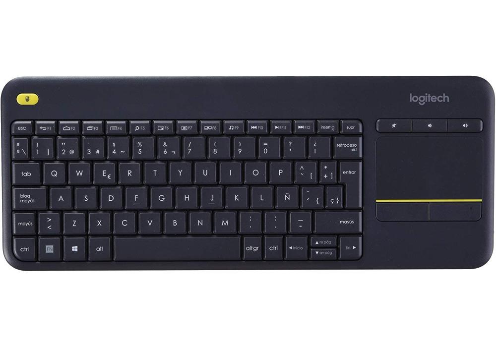Logitech Wireless Keyboard K400 Plus With Touchpad for TV, Computers, Phones and Tablets Arabic / English - Black