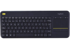 Logitech Wireless Keyboard K400 Plus With Touchpad for TV, Computers, Phones and Tablets Arabic / English - Black