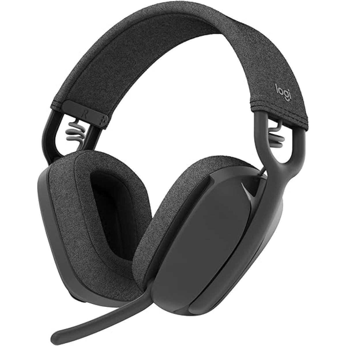 Logitech Zone Vibe 100 Wireless & Bluetooth Over Ear Headphones - Graphite with headset