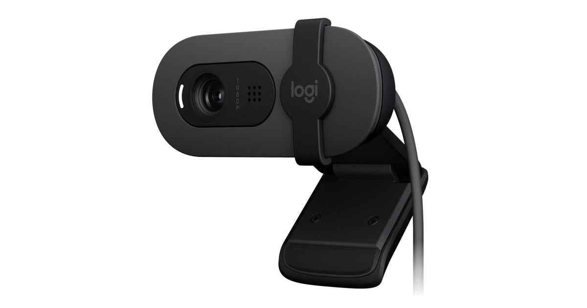 Logitech Brio 105 Full HD 1080p Business Webcam – Auto Light Balance, Integrated Privacy Shutter