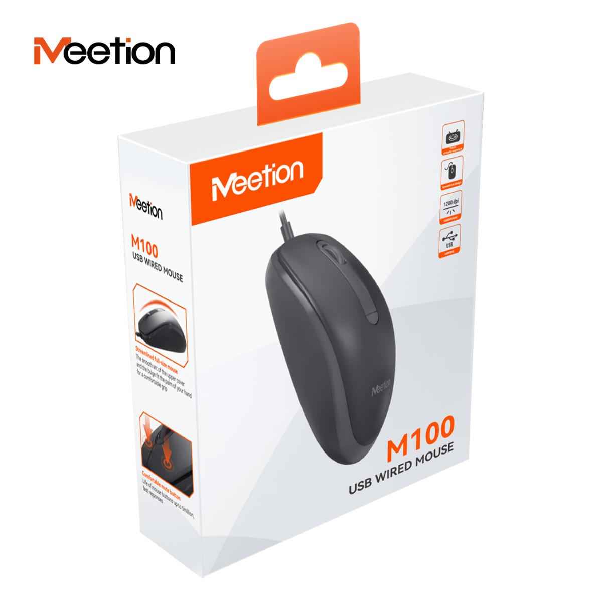 Meetion M100 Wired Silent Mouse -Black Meetion M100 Wired Silent Mouse -Black
