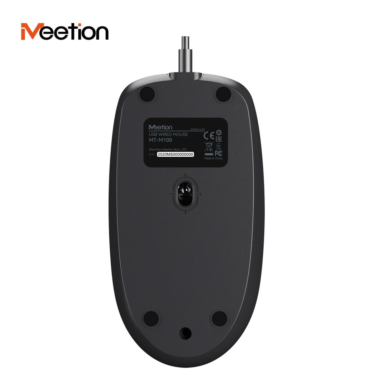 Meetion M100 Wired Silent Mouse -Black