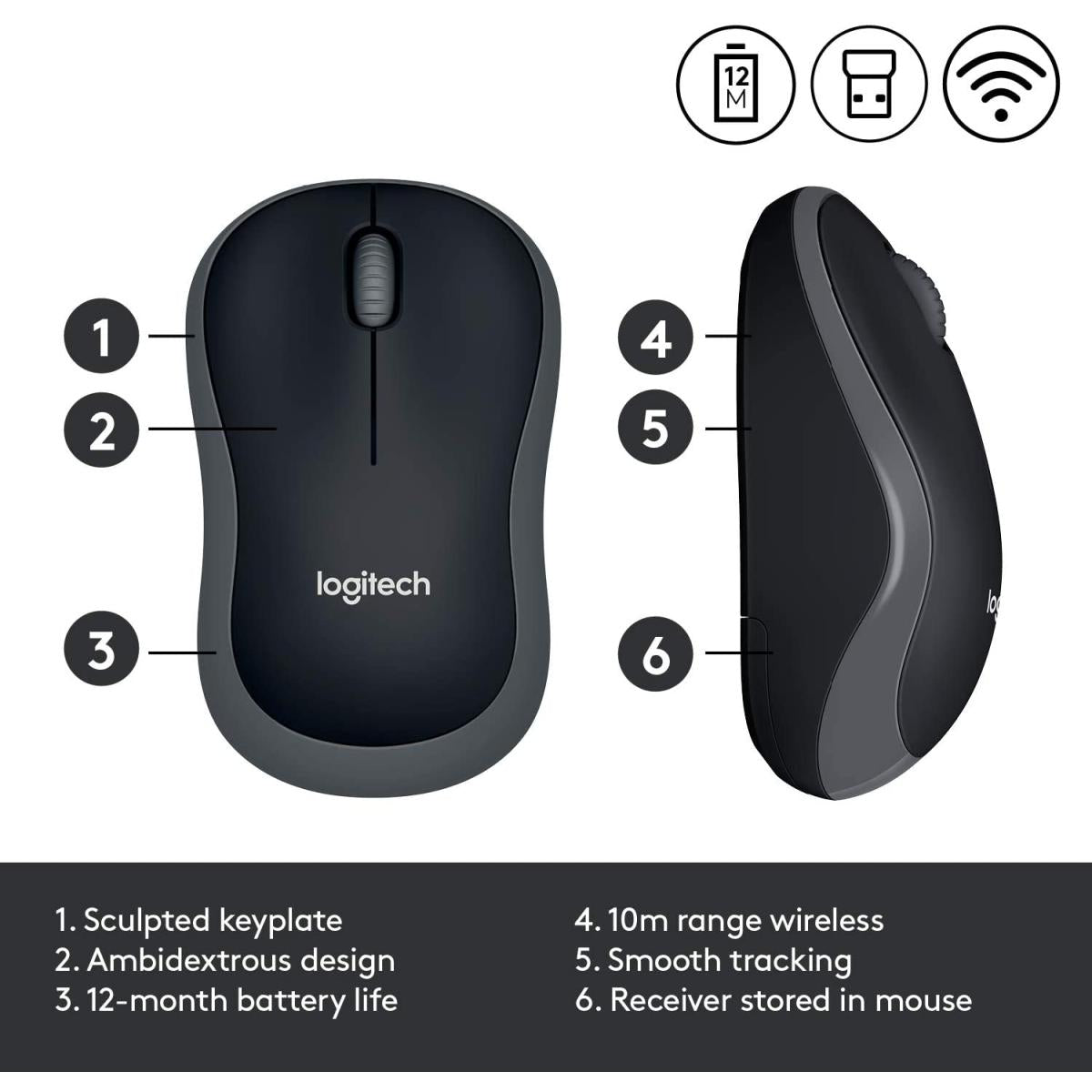 Logitech M185 wireless laptop for portable computing