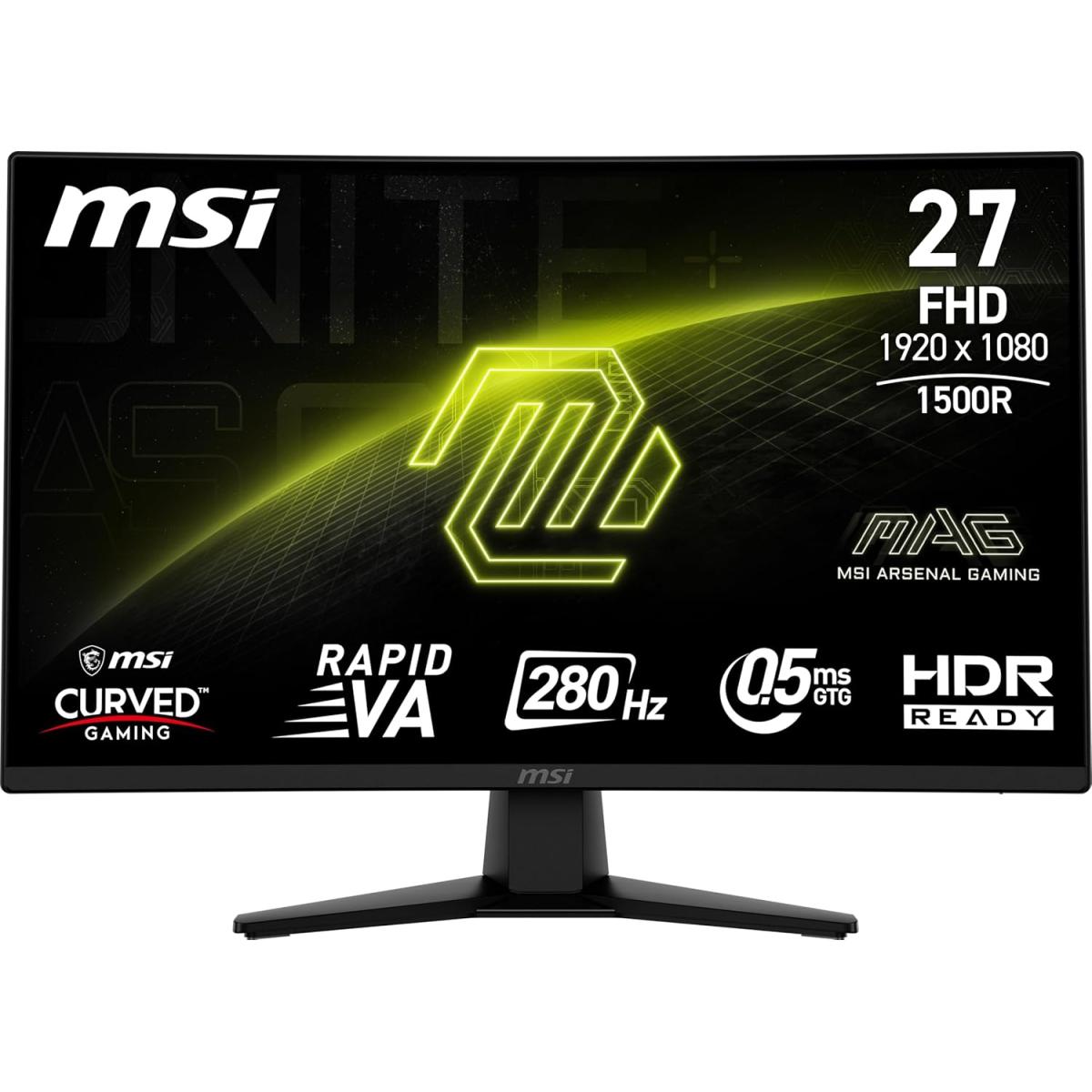 MSI MAG 274CXF 27" Curved 1500R 280Hz 0.5ms HDR Ready 102% sRGB 1.07 Billion Color Adaptive-Sync Support 120Hz For PS5 & XBox