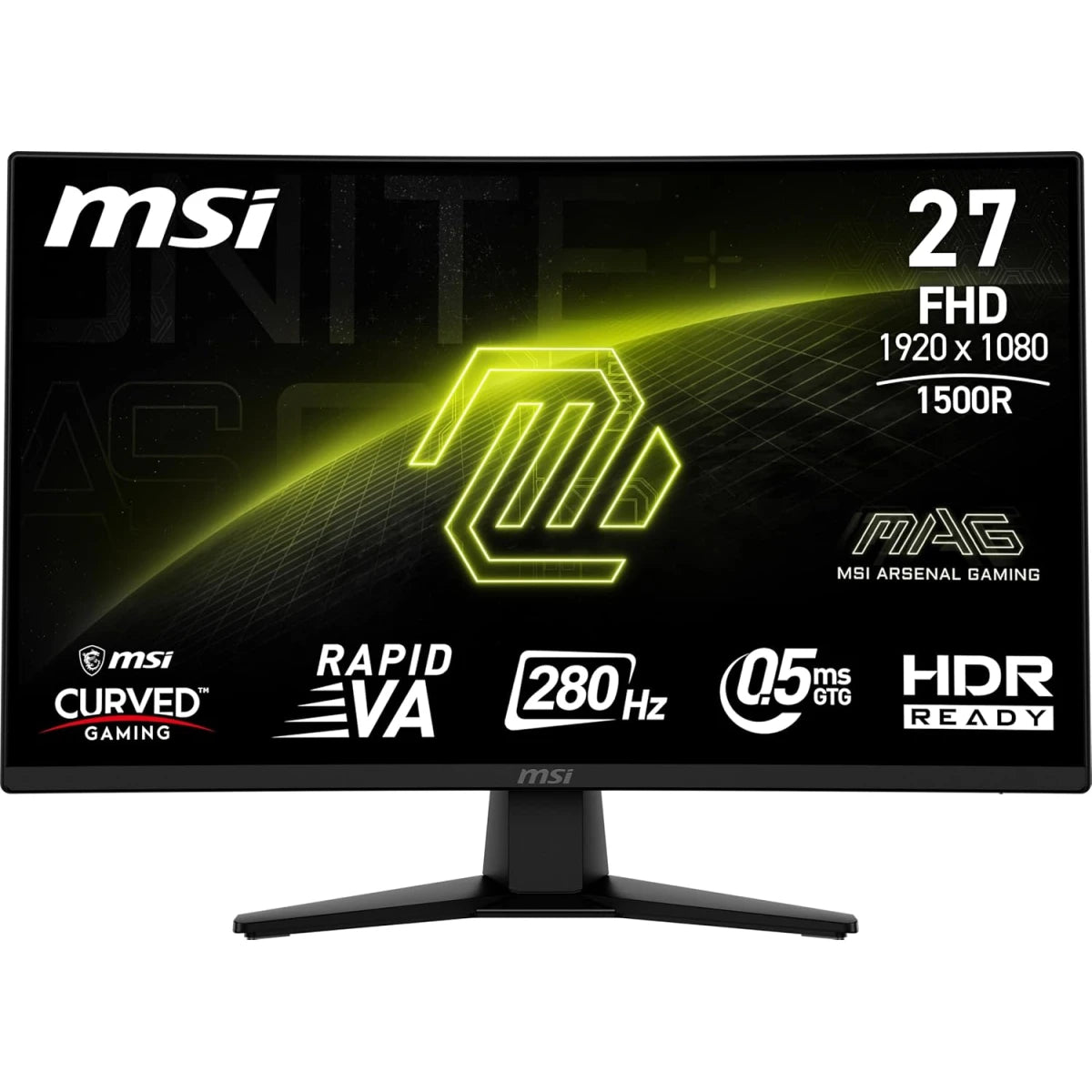 MSI MAG 274CXF 27" Curved 1500R 280Hz 0.5ms HDR Ready 102% sRGB 1.07 Billion Color Adaptive-Sync Support 120Hz For PS5 & XBox