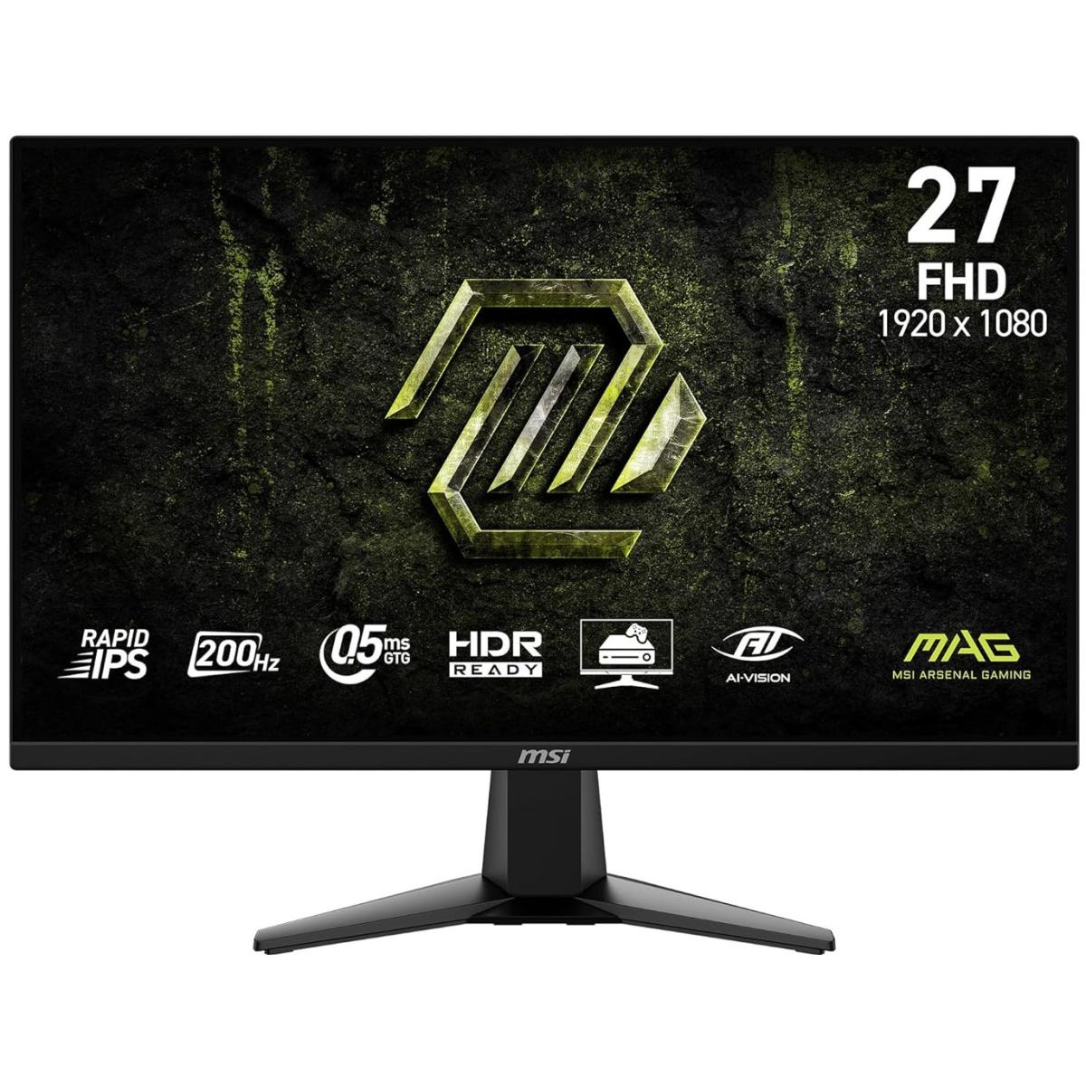 MSI MAG 275F E20 27" Rapid IPS Full HD 0.5ms 200Hz AI Vision AMD FreeSync™ w/ 2x HDMI & Displayport Interface - Black
