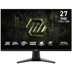 MSI MAG 275F E20 27" Rapid IPS Full HD 0.5ms 200Hz AI Vision AMD FreeSync™ w/ 2x HDMI & Displayport Interface - Black