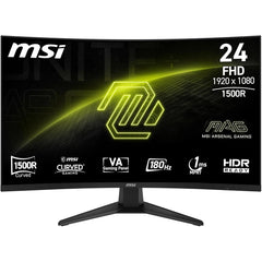 MSI MAG 244C 24" Curved 1500R Full HD 180Hz 1ms HDR Ready AMD FreeSync Frameless Night Vision w/ Anti-Flicker & Less Blue Light - Black